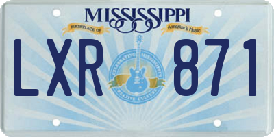 MS license plate LXR871