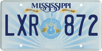 MS license plate LXR872