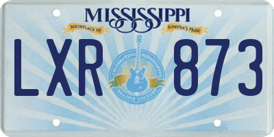 MS license plate LXR873