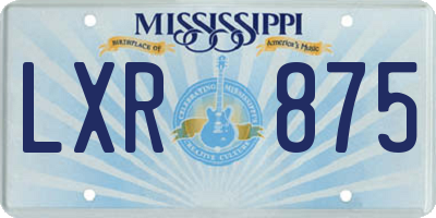 MS license plate LXR875