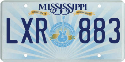 MS license plate LXR883