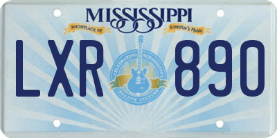 MS license plate LXR890