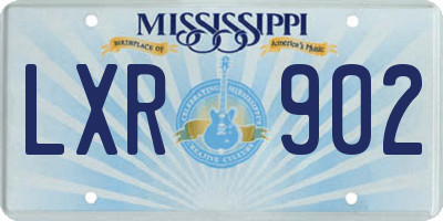 MS license plate LXR902