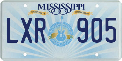 MS license plate LXR905