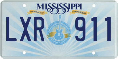 MS license plate LXR911