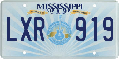 MS license plate LXR919