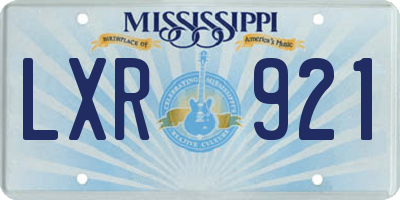 MS license plate LXR921