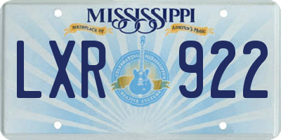 MS license plate LXR922