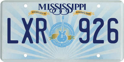 MS license plate LXR926