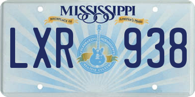 MS license plate LXR938