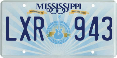 MS license plate LXR943