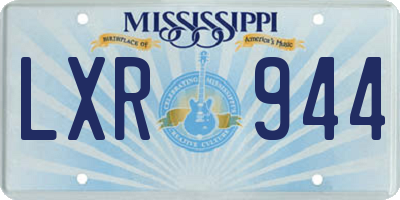 MS license plate LXR944