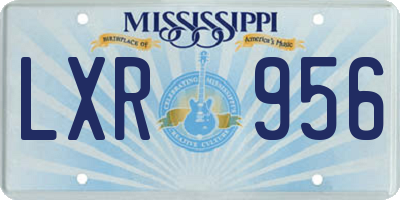 MS license plate LXR956
