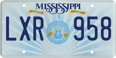 MS license plate LXR958