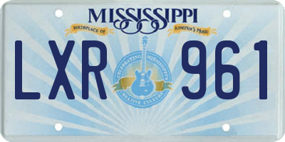 MS license plate LXR961