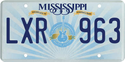 MS license plate LXR963