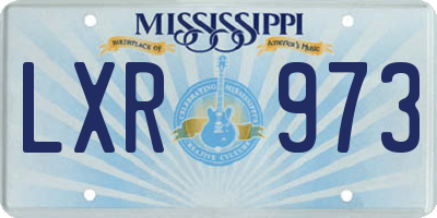MS license plate LXR973