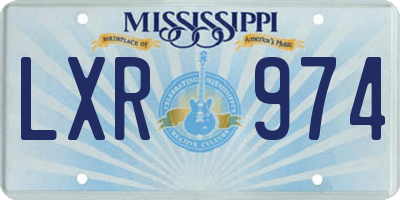 MS license plate LXR974