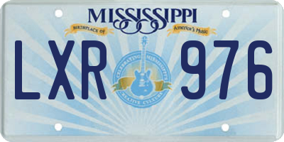 MS license plate LXR976