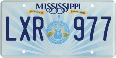 MS license plate LXR977