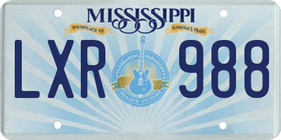 MS license plate LXR988