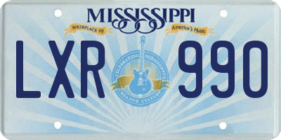 MS license plate LXR990