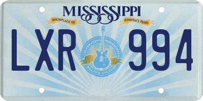 MS license plate LXR994