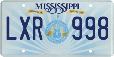 MS license plate LXR998
