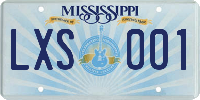 MS license plate LXS001