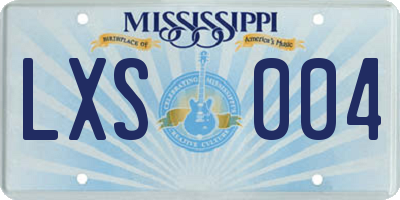 MS license plate LXS004