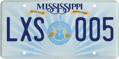 MS license plate LXS005