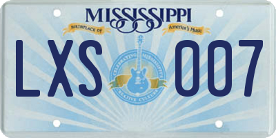 MS license plate LXS007