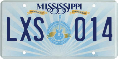 MS license plate LXS014