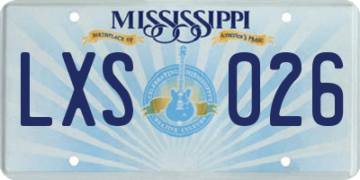 MS license plate LXS026