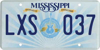 MS license plate LXS037