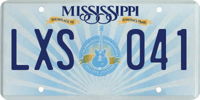 MS license plate LXS041