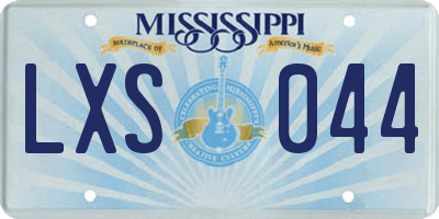 MS license plate LXS044