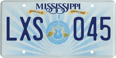 MS license plate LXS045