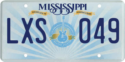 MS license plate LXS049