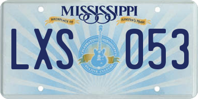 MS license plate LXS053