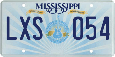 MS license plate LXS054