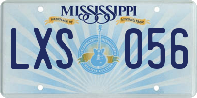 MS license plate LXS056