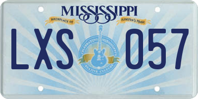 MS license plate LXS057