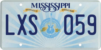 MS license plate LXS059