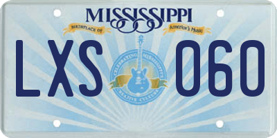 MS license plate LXS060