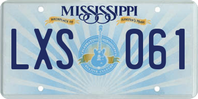 MS license plate LXS061