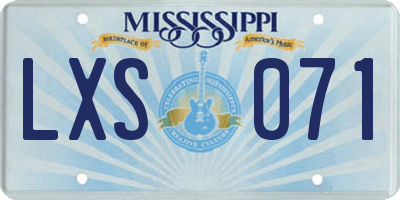 MS license plate LXS071