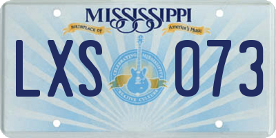 MS license plate LXS073