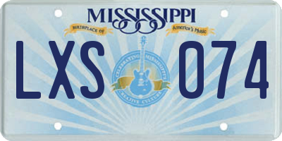 MS license plate LXS074