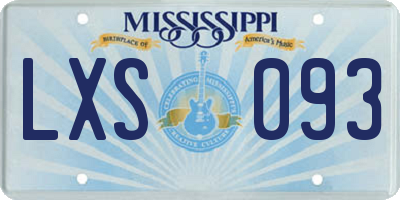 MS license plate LXS093